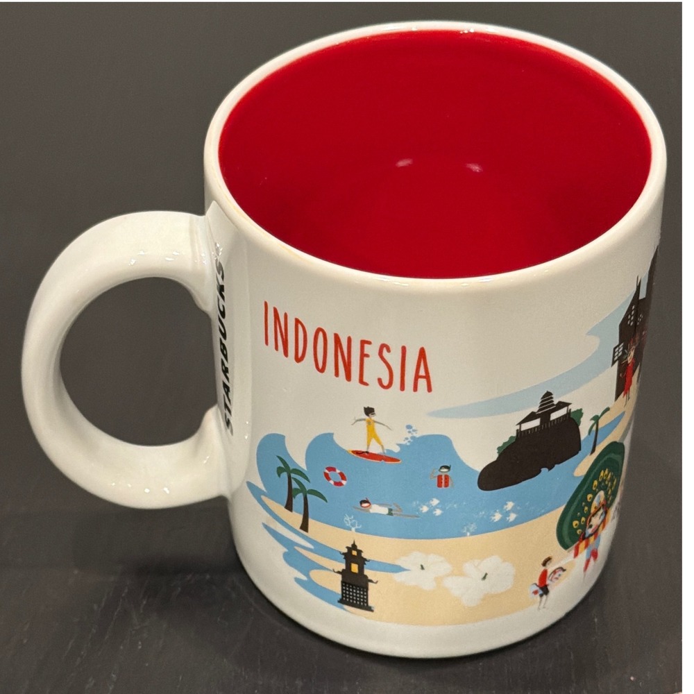 Starbucks Indonesia Series 2015 Coffee Mug 16oz Red Interior
